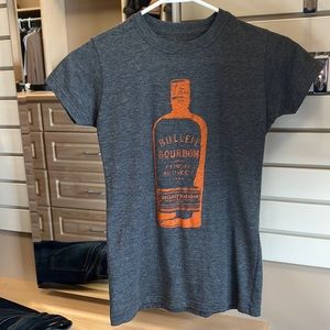 Bulleit Bourbon Whiskey Graphic Tshirt Gray Orange